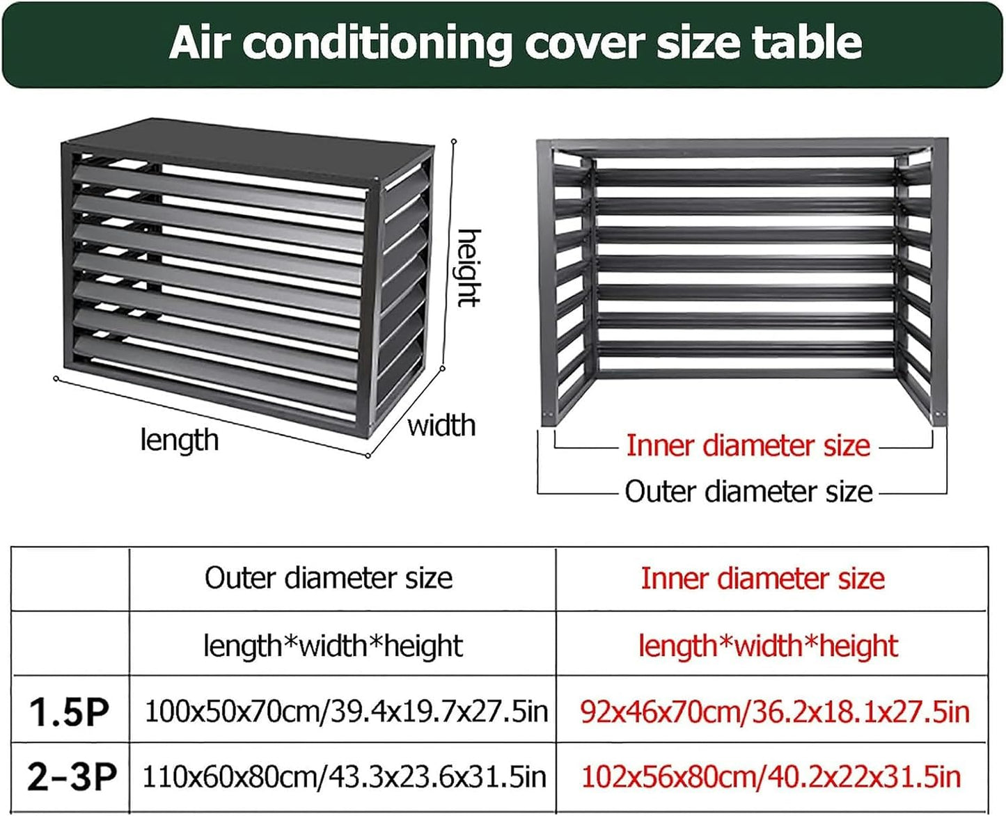  Housse De Protection Extérieure En Aluminium Pour Climatiseur, écran De Protection Et Support De Fleurs Pour Pompes De Piscine Et Grilles De Poubelle, Bouclier De Protect