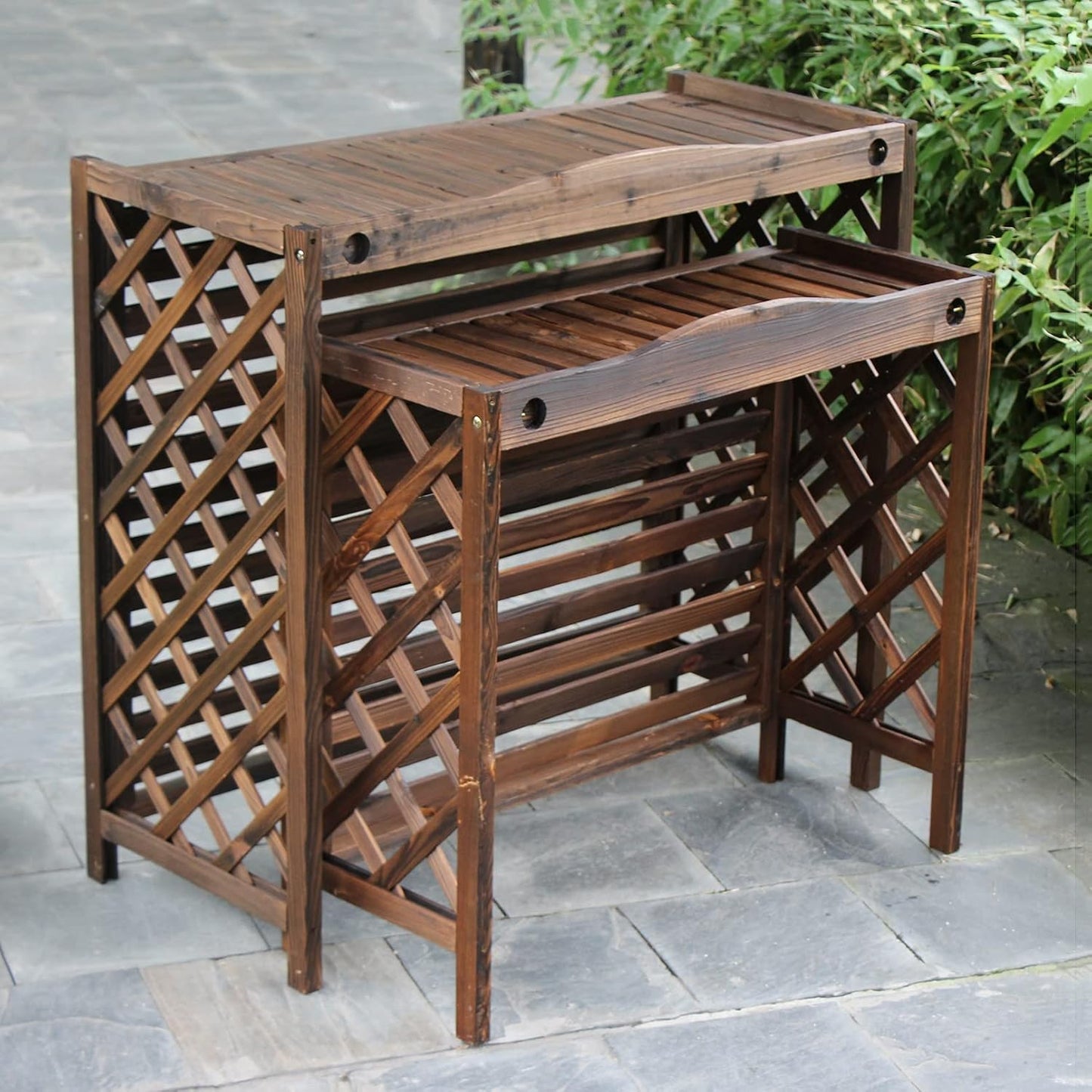 GENERIC Housse De Protection Pour Climatiseur Extérieur Et Boîtier De Pompe à Chaleur – Clôture De Confidentialité En Bois Massif Avec Support De Fleur, Bouclier De Poubelle De 2,4 M, Grilles Résistantes Aux