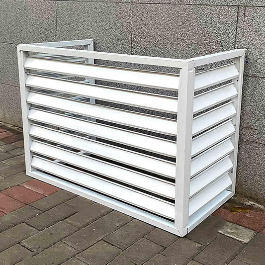  Housse De Protection Pour Climatiseur Extérieur – Couvercle De Pompe à Chaleur En Aluminium Résistant Aux Intempéries – Barrière Décorative D'intimité – Boîte De Protection Anti-bruit Pour