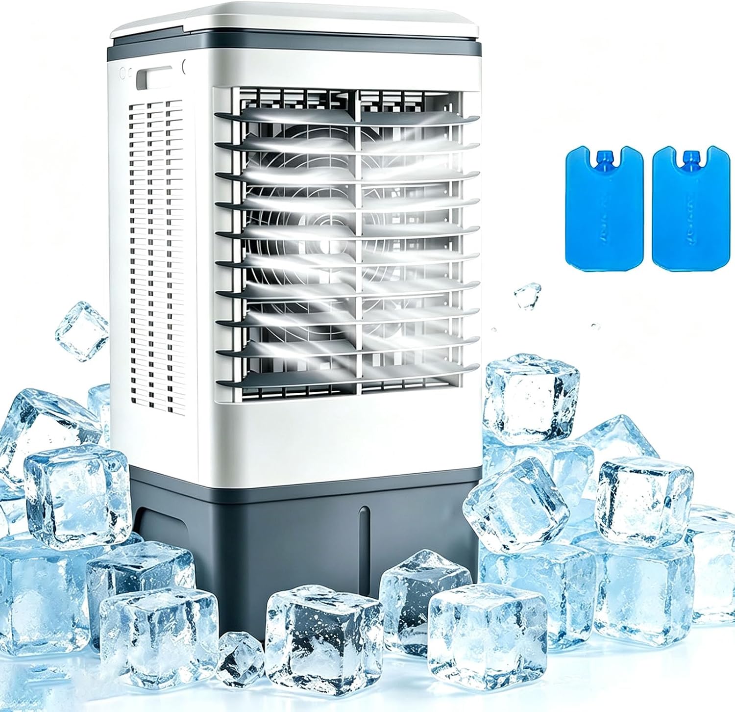 GENERIC Climatiseur De Marais, Refroidisseur D'air Par évaporation Avec Réservoir D'eau De 13 Litres, Oscillation à 120°, 3 Vitesses, AC Portable Avec Minuterie De 7,5 H, Pour Chambre, Bureau, Terrasse