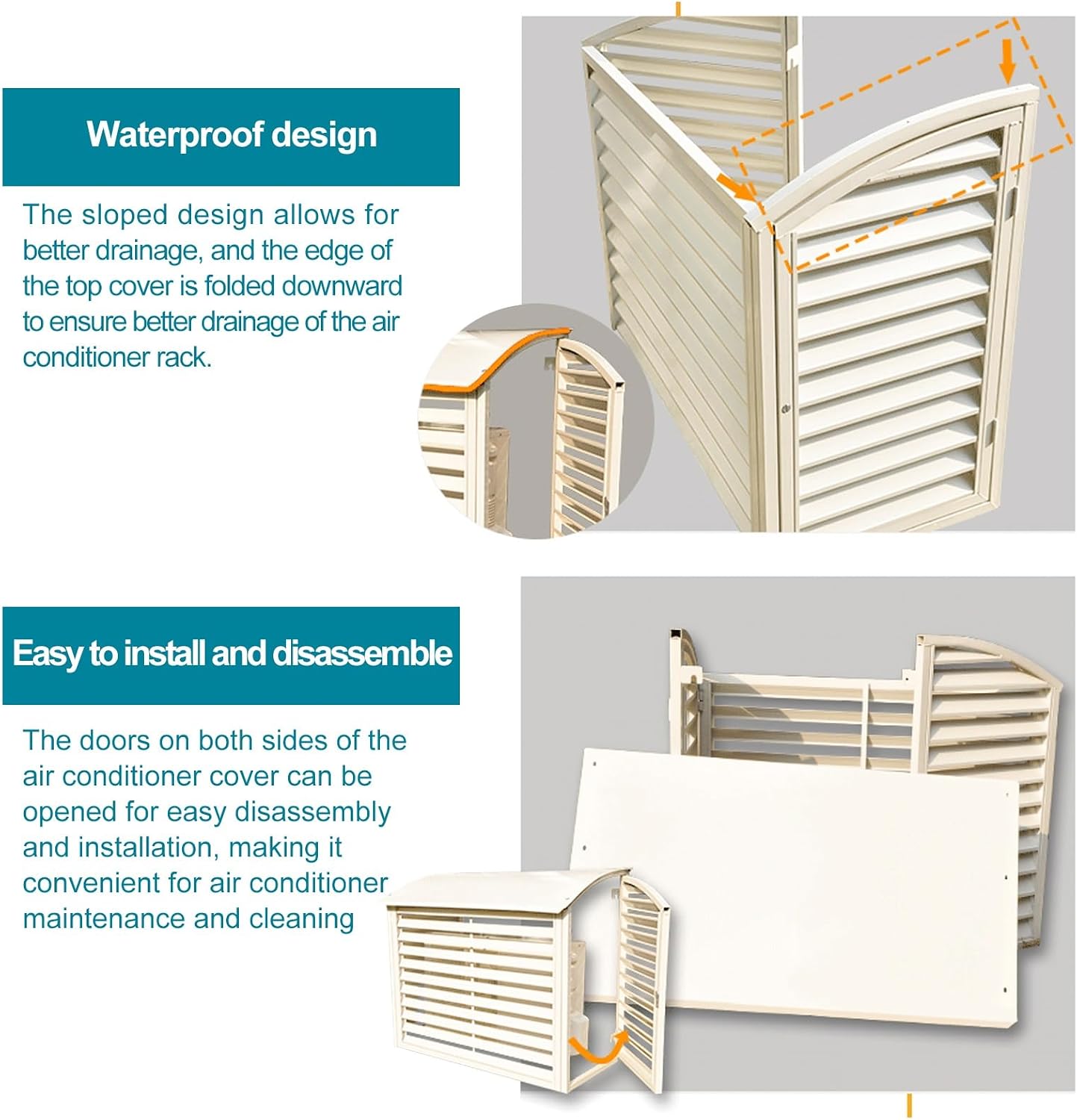  Housse De Protection Pour Climatiseur Mini-Split De Qualité Supérieure, En Aluminium, Avec écran De Protection Supérieur Pour Une Durabilité Et Une Résistance Accrues Aux