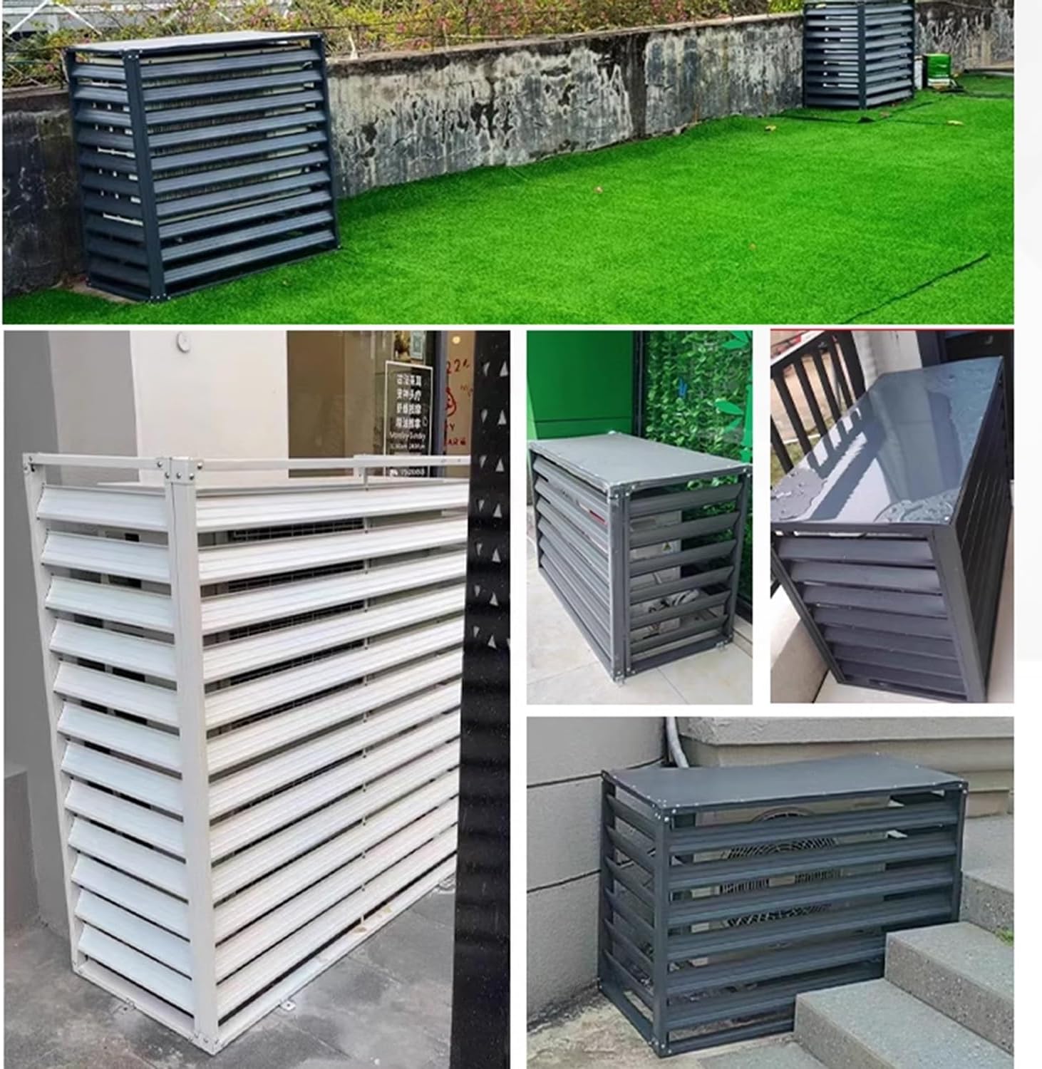  Lot De 2 Clôtures Pour Climatiseur, Protection D'intimité Extérieure, Idéales Pour Protéger Les Poubelles, Les équipements De Piscine Et Les Climatiseurs, Résistantes Aux Intempéries Et Anti