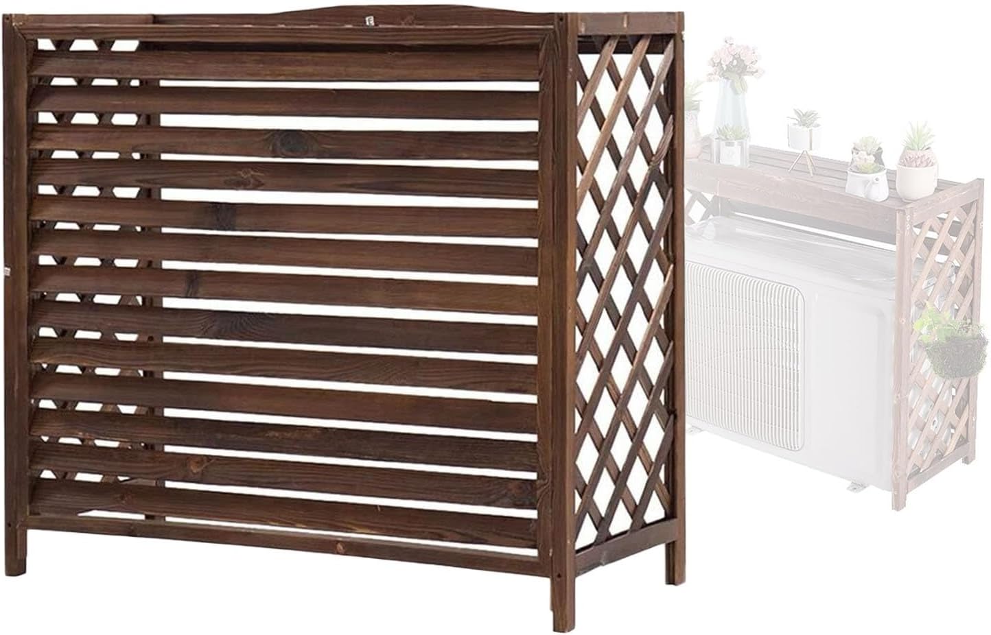  Filet De Protection Pour Climatiseur De Fenêtre, Housse De Protection Pour Unité De Condensation, Séparateur En Bois, Coque De Poubelle, Support De Climatiseur Caché, Jardin