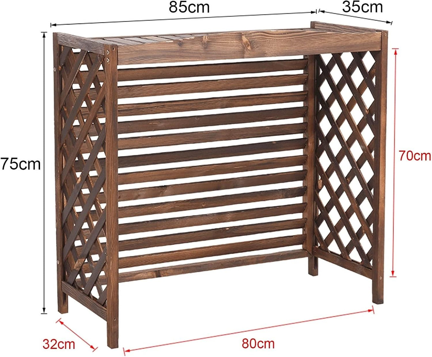  Clôture De Climatiseur En Bois, Couvertures De Climatisation Extérieures, Support De Climatiseur Extérieur En Bois Massif, Support De Fleurs, Climatiseur En Bois