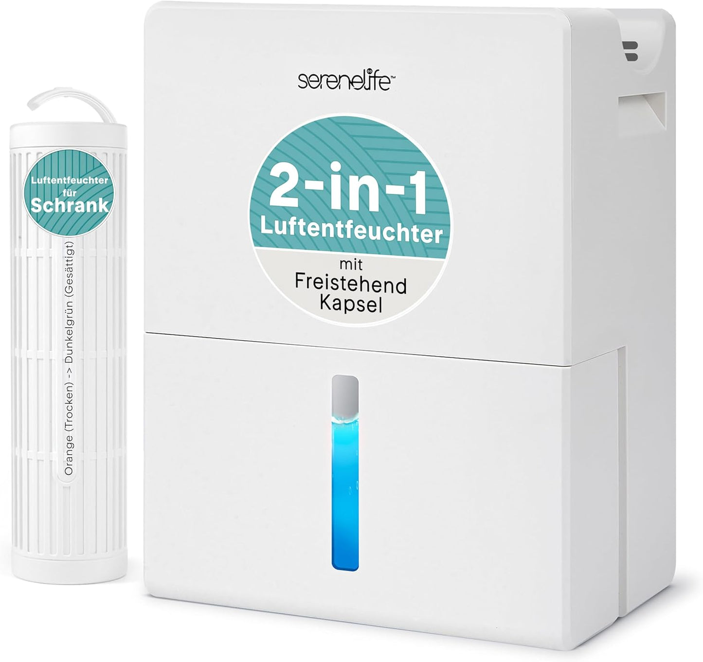  SereneLife Déshumidificateur 2,7 L–Déshumidificateur à Semi-Conducteurs Avec Arrêt Automatique, Dégivrage, Minuterie Et Mode Sommeil, Contrôle De L’Humidité, Réservoir 2,3 L, Fonctionnement Silencieux