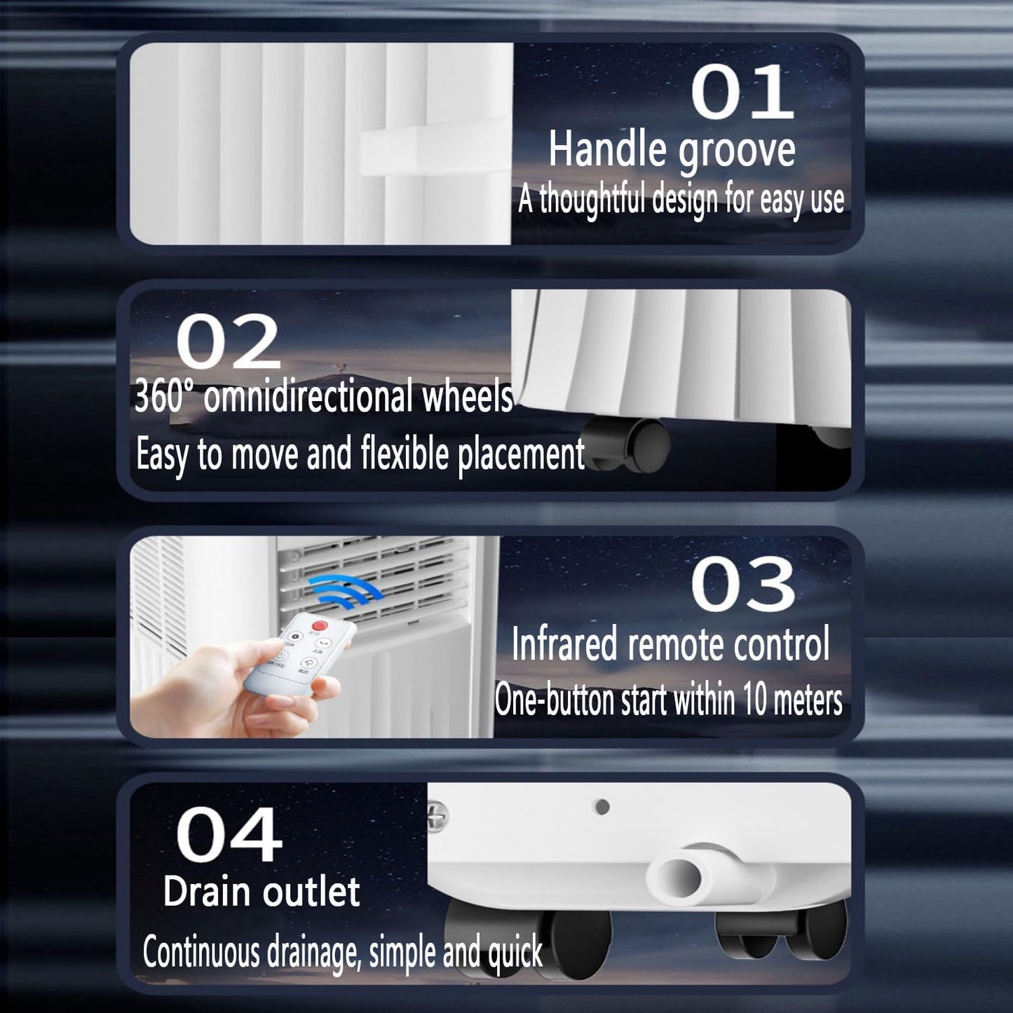 GENERIC Refroidisseur Par évaporation Portable Avec Télécommande, Réservoir De 1 L, Minuterie 24h, Ventilateur De Refroidissement Sans Fenêtre Pour La Maison, La Chambre, Le Garage
