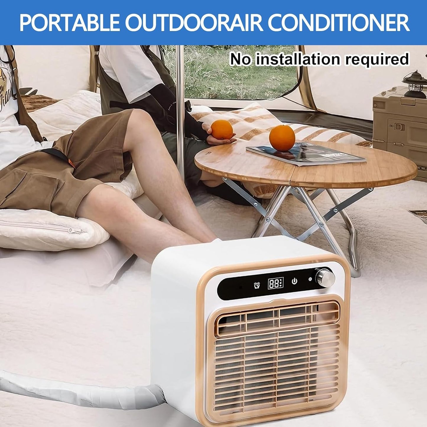  Split Portable AC 5000 BTU, 130m3/h Airflow, Télécommande WiFi, Fonctionnement Calme, Idéal Pour La Chambre De Camping RV, Configuration Facile Sans Kit De Fenêtre Nécessaire