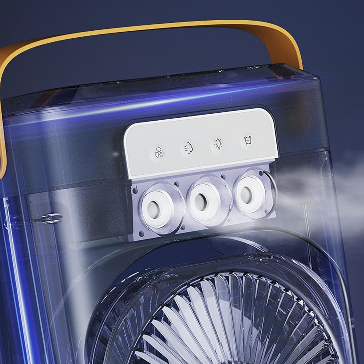  Climatiseur Personnel - Noir ABS 600ml, Rafraîchisseur Air Silencieux Trois Buses, Brumisation Rapide Trois Vitesses, Veilleuse 7 Couleurs Réglables | Ventilateur Puissant Pour Chambre
