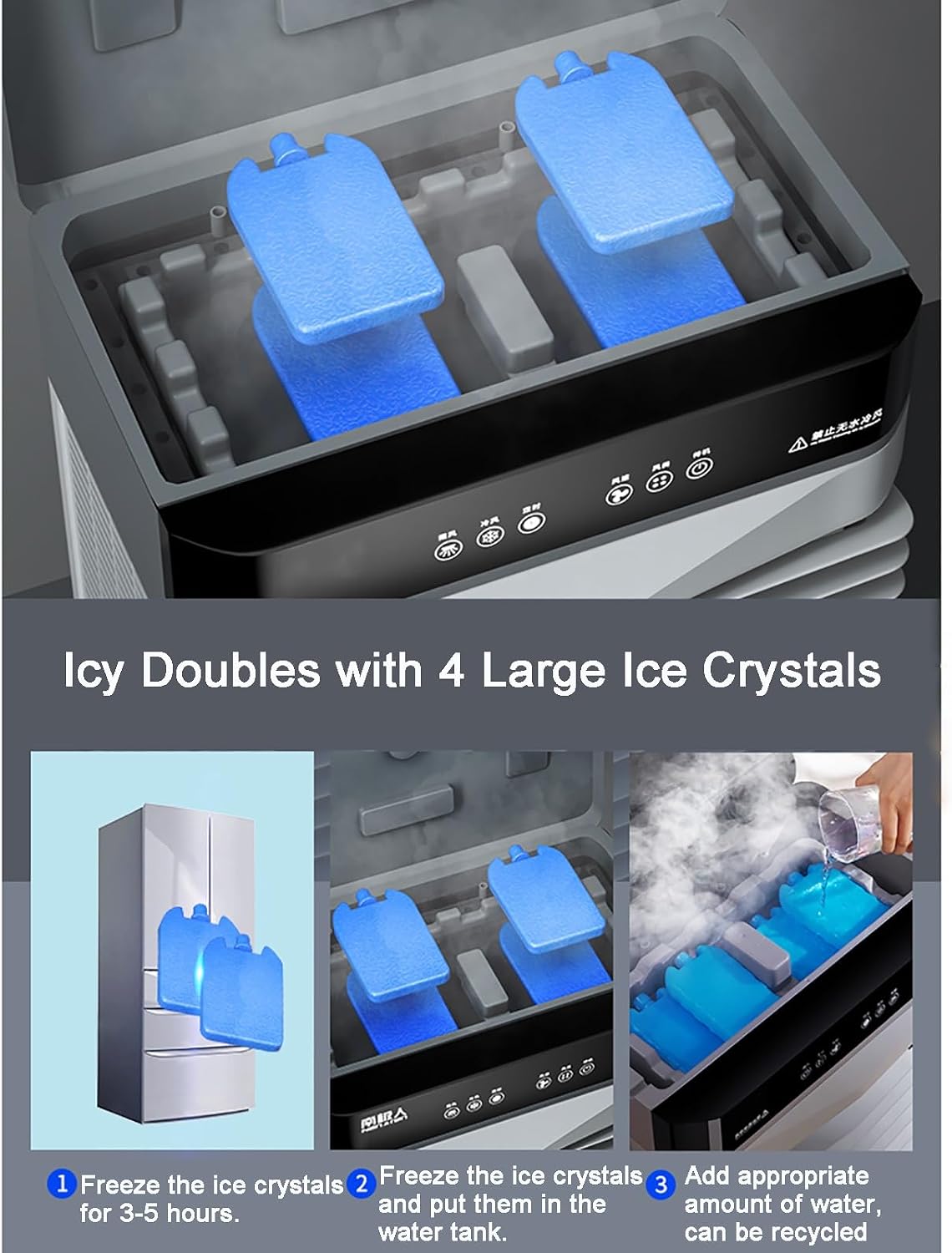 GENERIC Refroidisseur D'air Par évaporation Industriel Avec Oscillation à 120°, 3 Vitesses, 4 Blocs De Glace, 4 Roues Universelles Pour Intérieur Et Extérieur