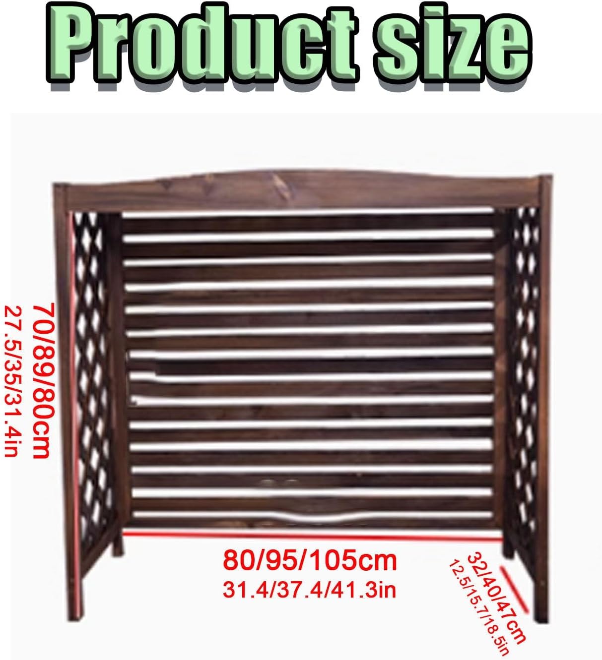  Housse De Protection Vintage Pour Climatiseur Extérieur - Protection De Clôture En Bois - Résistante Aux Intempéries - Unité AC - Poubelle Et Clôture - 95 X 40 X 89 Cm
