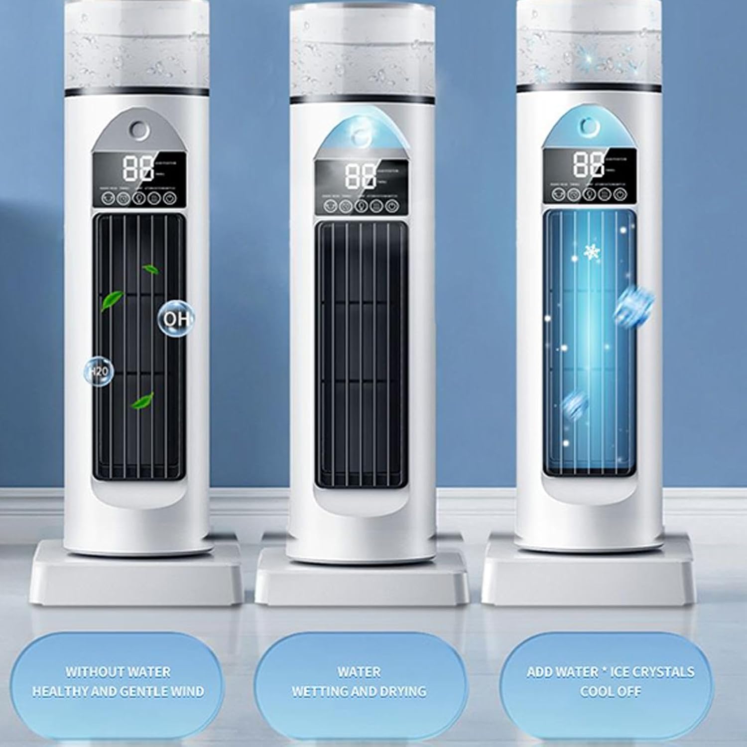  Ventilateur De Climatiseur – Ventilateur De Pulvérisation Sans Pales, Ventilateurs De Refroidissement USB Tour De Bureau | Brume De Réapprovisionnement En Eau, Refroidisseur D'espace Personnel Pour La