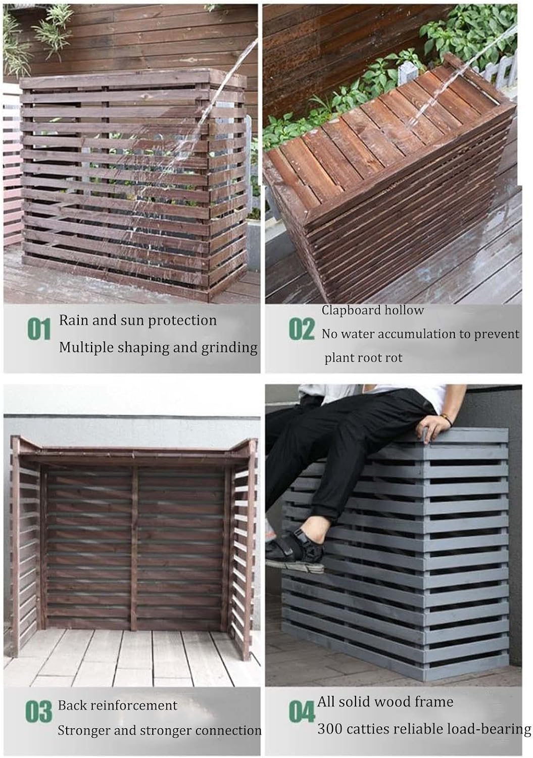 IVHOLZ Housse De Protection Pour Unité De Climatisation Extérieure élégante Et Résistante Aux Intempéries Pour Climatiseurs Centraux Protection Des équipements CVC