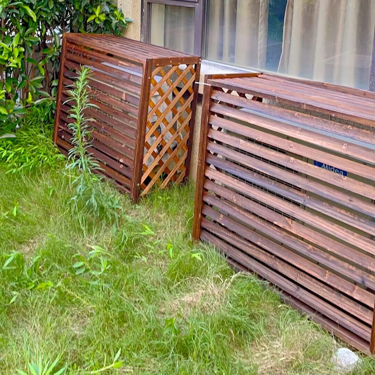  Support De Fleurs Pour Climatiseur, Présentoir Pour Plantes D'extérieur, Cadre à Persiennes, Support Décoratif Pour Climatiseur, Cache-radiateur, Espace