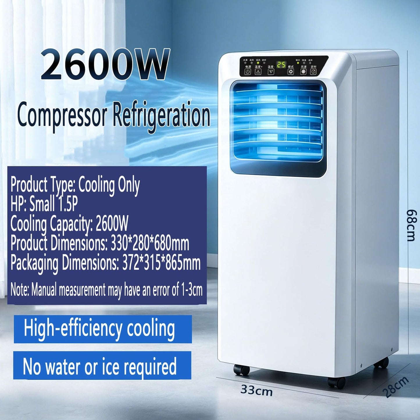  Climatiseur Portable Avec Ventilateur Et Déshumidificateur, Fonctionnement Silencieux Pour Les Chambres Jusqu'à 450 Pieds Carrés, Kit D'installation De Fenêtre Complet Pour Le Refroidissement à Domici