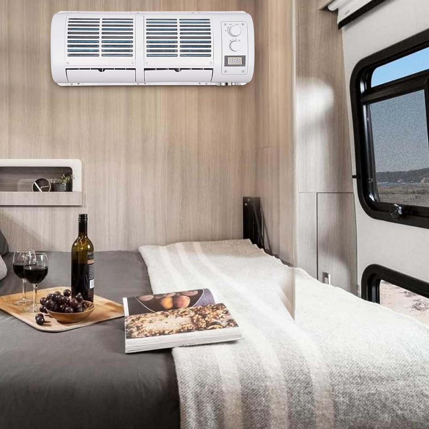 GENERIC Ventilateur Compact D'évaporateur De Voiture 12V Avec écran LCD, Refroidisseur Automatique Portable Pour Camions Vans Buses, Accessoire Efficace Du Système De Refroidissement