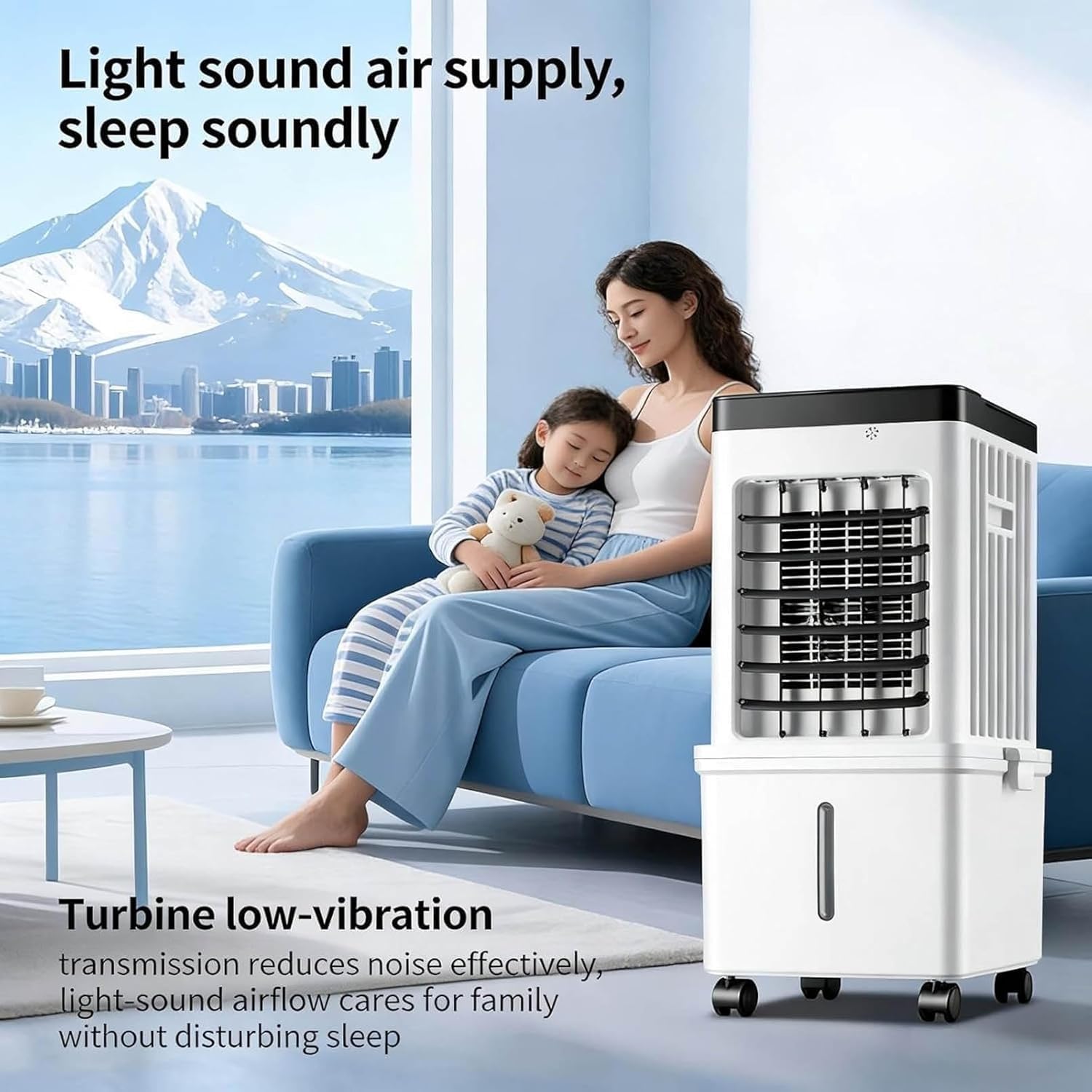 GENERIC Ventilateur De Climatiseur Portable 10L, Ventilateur De Refroidisseur D'air évaporatif Avec 3 Vitesses, Ventilateur à Faible énergie D'économie D'espace Avec Roues Pour Le Bureau à Domicile Et La Cham