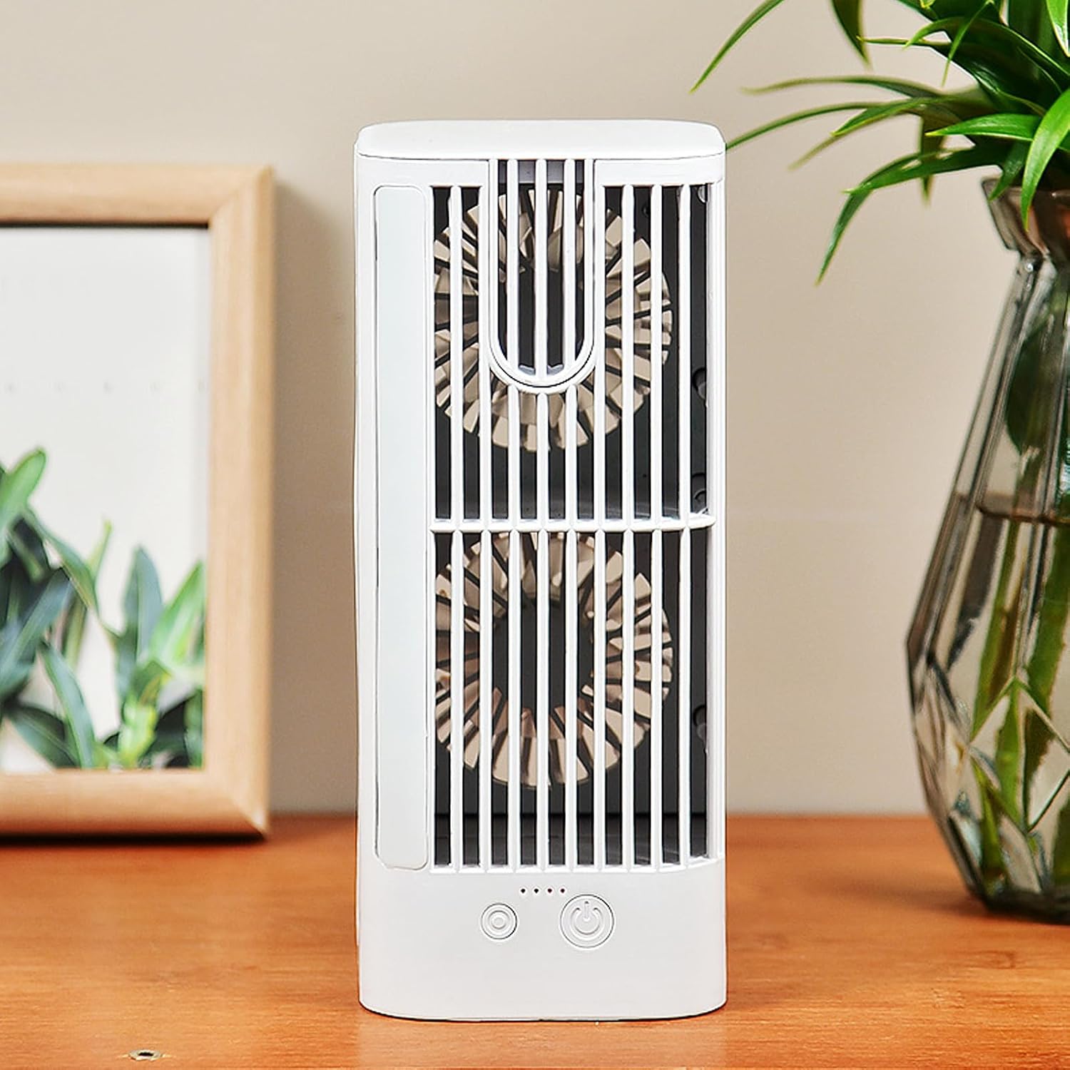  Annadue Ventilateur De Refroidissement D'air Par évaporation Personnel USB, Petit Climatiseur Portable Avec Veilleuse à 3 Vitesses, Réservoir D'eau De 120 Ml, Batterie De 3 600 MAh, Refroidisseur