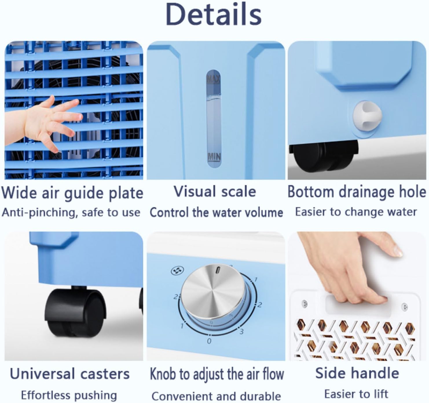 GENERIC Ventilateur De Climatiseur Portable Avec 3 Niveaux De Vitesse, Réservoir D'eau Extra Grand, Batteries De Refroidissement, Ventilateur De Refroidissement Rapide Et Sans Tuyau.Convient Pour Les Chambres