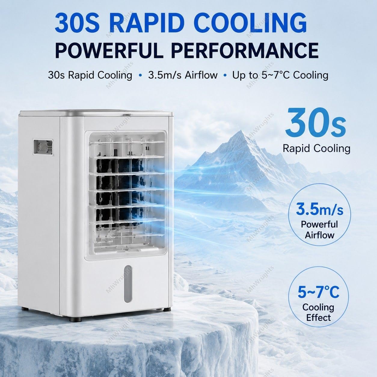  Climatiseur Portable Pour Camions 12 V/24 V, Ventilateur De Refroidissement Par évaporation à 3 Vitesses Et 4 Modes, Refroidisseur D'air Silencieux Pour Semi-remorques Et Camping-cars Car&home-24V