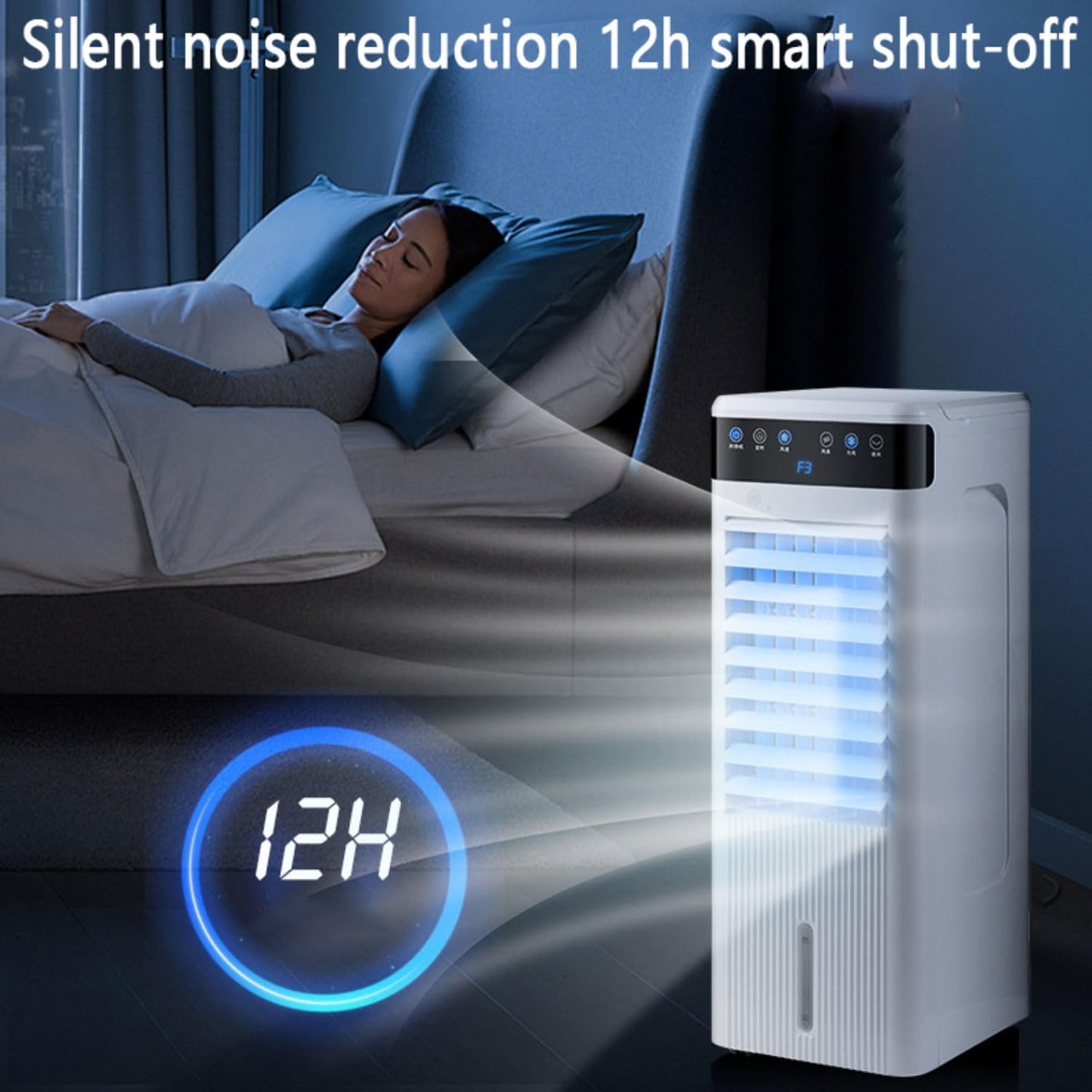 GENERIC Réservoir De Refroidissement à évaporation Portable 5L, Télécommande Et Minuterie, Pivotant à 120°, Calme Pour Le Bureau De La Chambre, Refroidissement Efficace En été