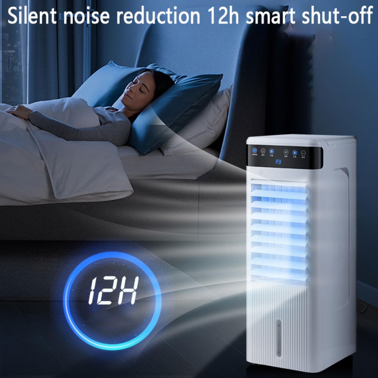 GENERIC Réservoir De Refroidissement à évaporation Portable 5L, Télécommande Et Minuterie, Pivotant à 120°, Calme Pour Le Bureau De La Chambre, Refroidissement Efficace En été