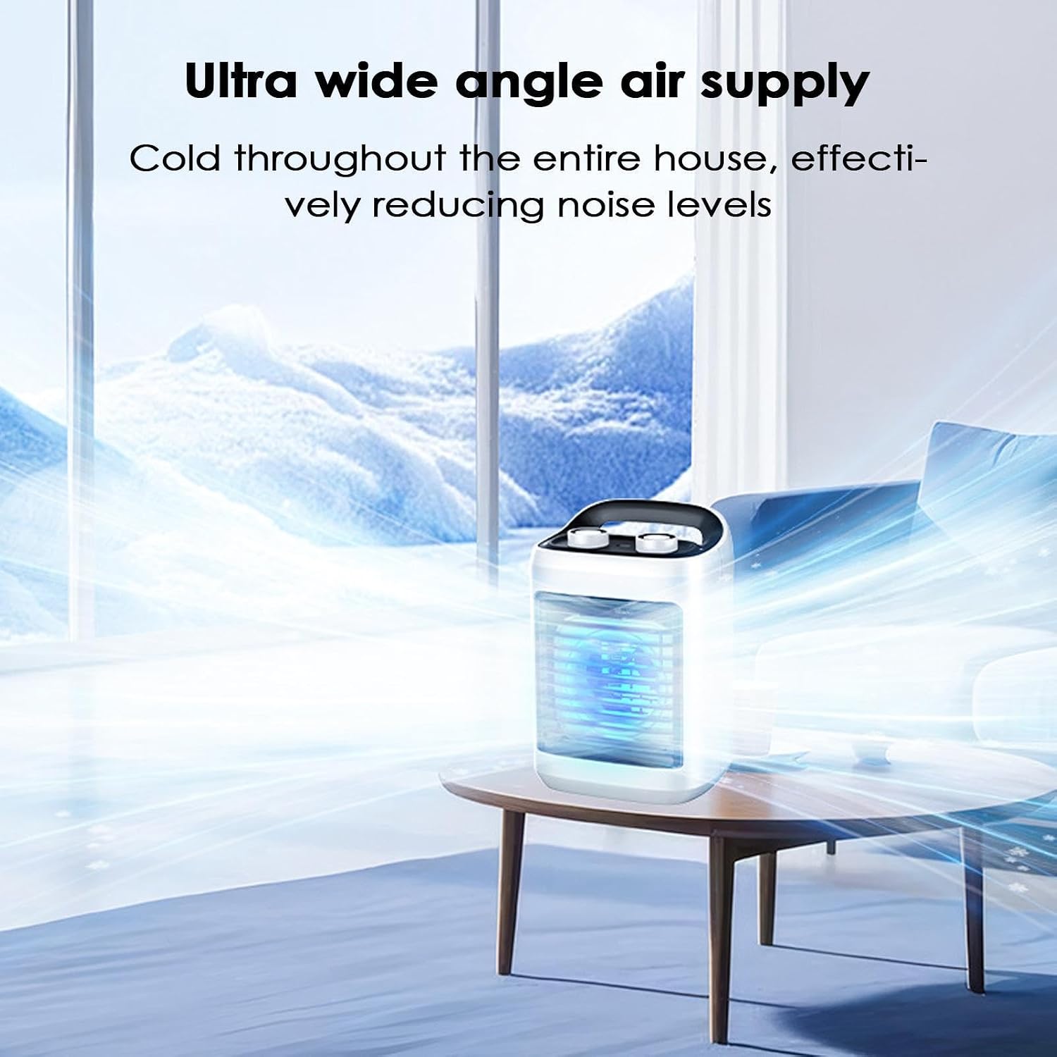 GENERIC Ventilateur Portable Pour Climatiseur - Chargement USB - Grand Angle - 3 Vitesses - Faible Bruit - Mini Refroidisseur D'air Portable Pour Salon, Bureau, Dortoir, Voiture, Voyage, Camping