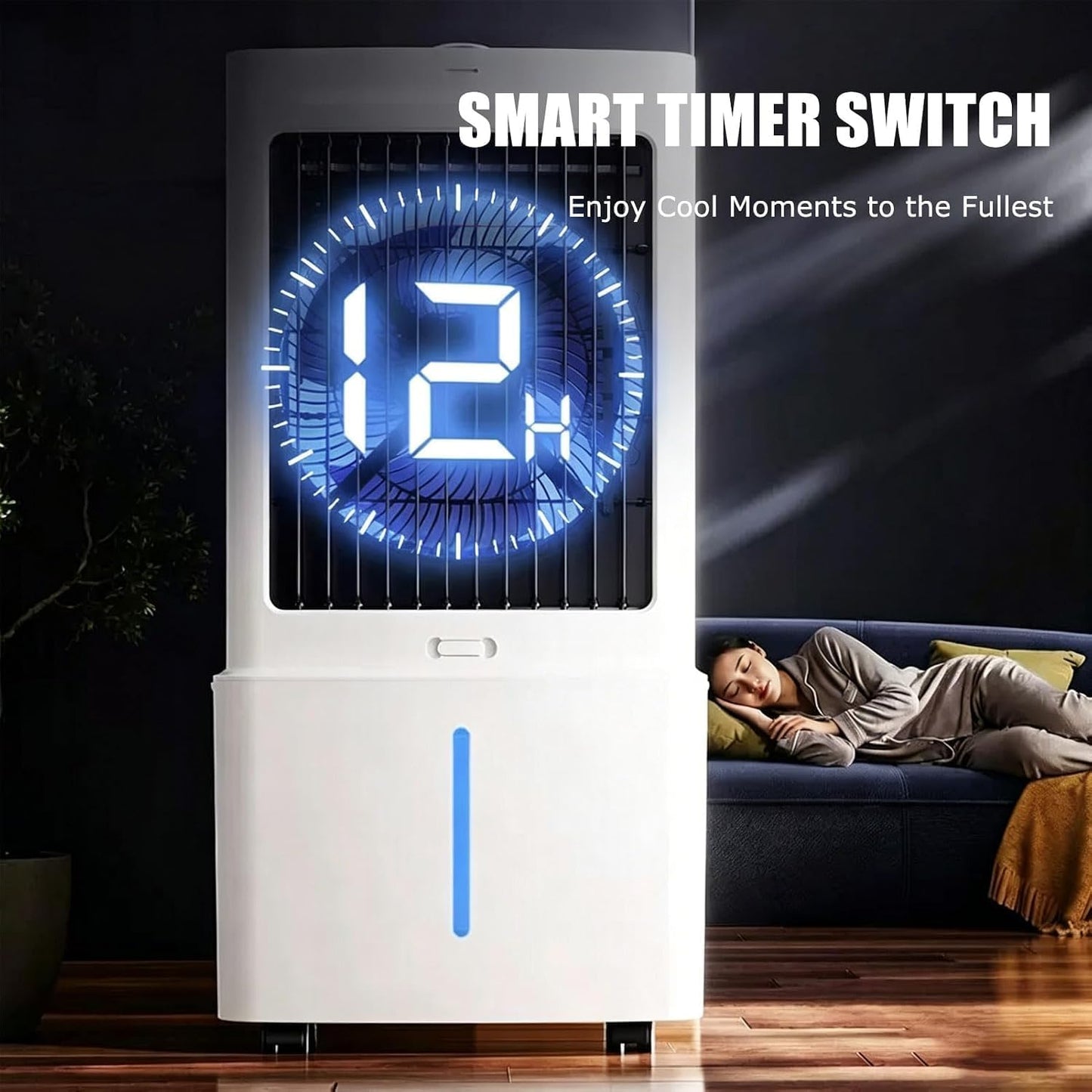GENERIC Ventilateur De Refroidissement Par évaporation Portable Avec Télécommande, 3 Modes, Minuterie De 12 Heures, Oscillation Grand Angle Pour La Maison, Le Bureau, La Chambre à Coucher – Refroidisseur De