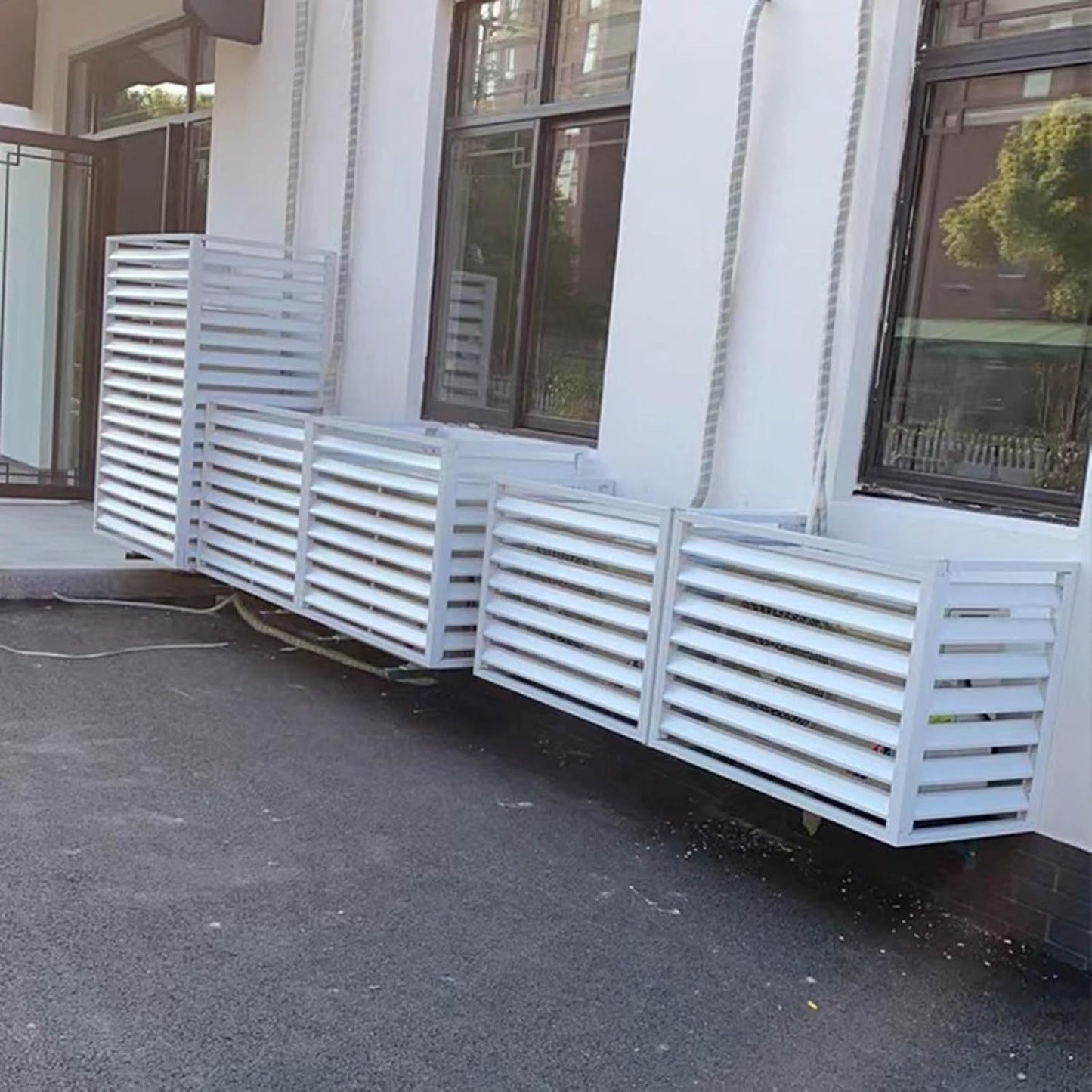 GENERIC Couvercle De Climatiseur Extérieur En Aluminium Pour Unité De Climatisation, Couvercle De Lame De Protection Pour Pompe à Chaleur Pour Unités Extérieures