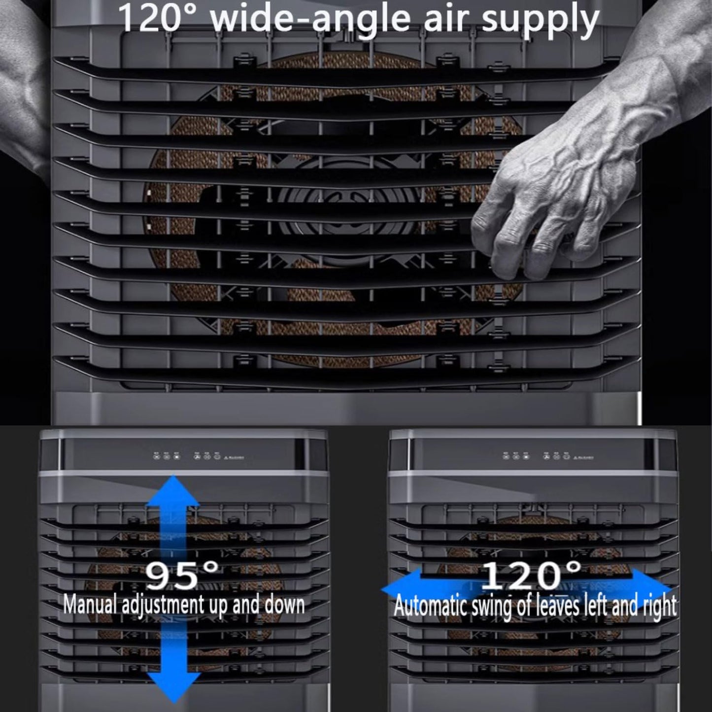 GENERIC Ventilateur De Climatiseur Portable Avec 3 Niveaux De Vitesse, Réservoir D'eau Extra Grand, Batteries De Refroidissement, Ventilateur De Refroidissement Rapide Et Sans Tuyau.Convient Pour Les Chambres