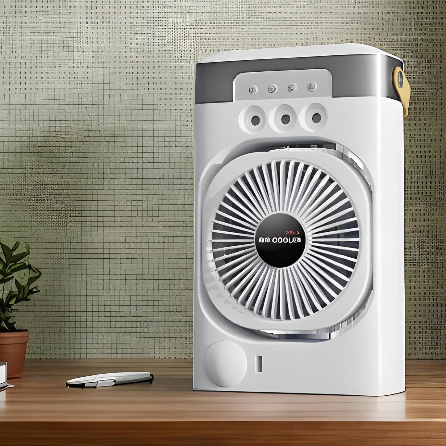  Climatiseur Personnel - Noir ABS 600ml, Rafraîchisseur Air Silencieux Trois Buses, Brumisation Rapide Trois Vitesses, Veilleuse 7 Couleurs Réglables | Ventilateur Puissant Pour Chambre