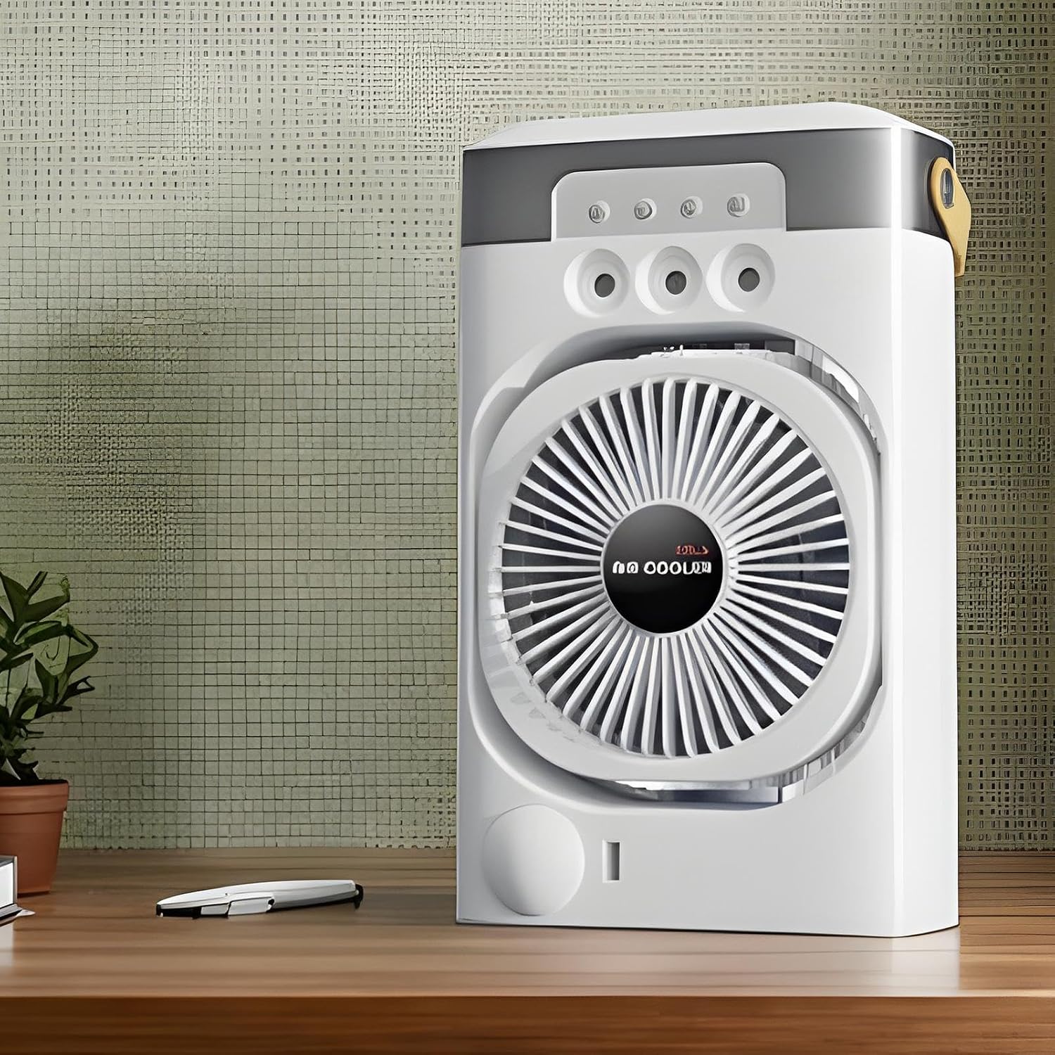  Climatiseur Personnel - Noir ABS 600ml, Rafraîchisseur Air Silencieux Trois Buses, Brumisation Rapide Trois Vitesses, Veilleuse 7 Couleurs Réglables | Ventilateur Puissant Pour Chambre