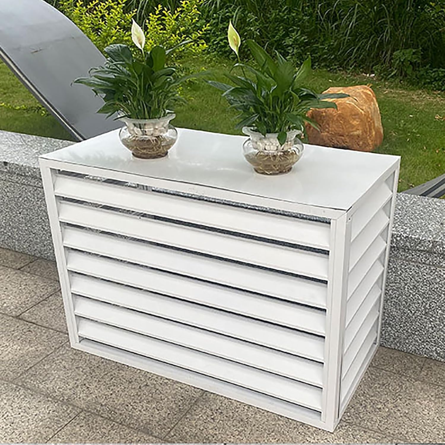 GENERIC Couvercle De Climatiseur Extérieur En Aluminium Pour Unité De Climatisation, Couvercle De Lame De Protection Pour Pompe à Chaleur Pour Unités Extérieures