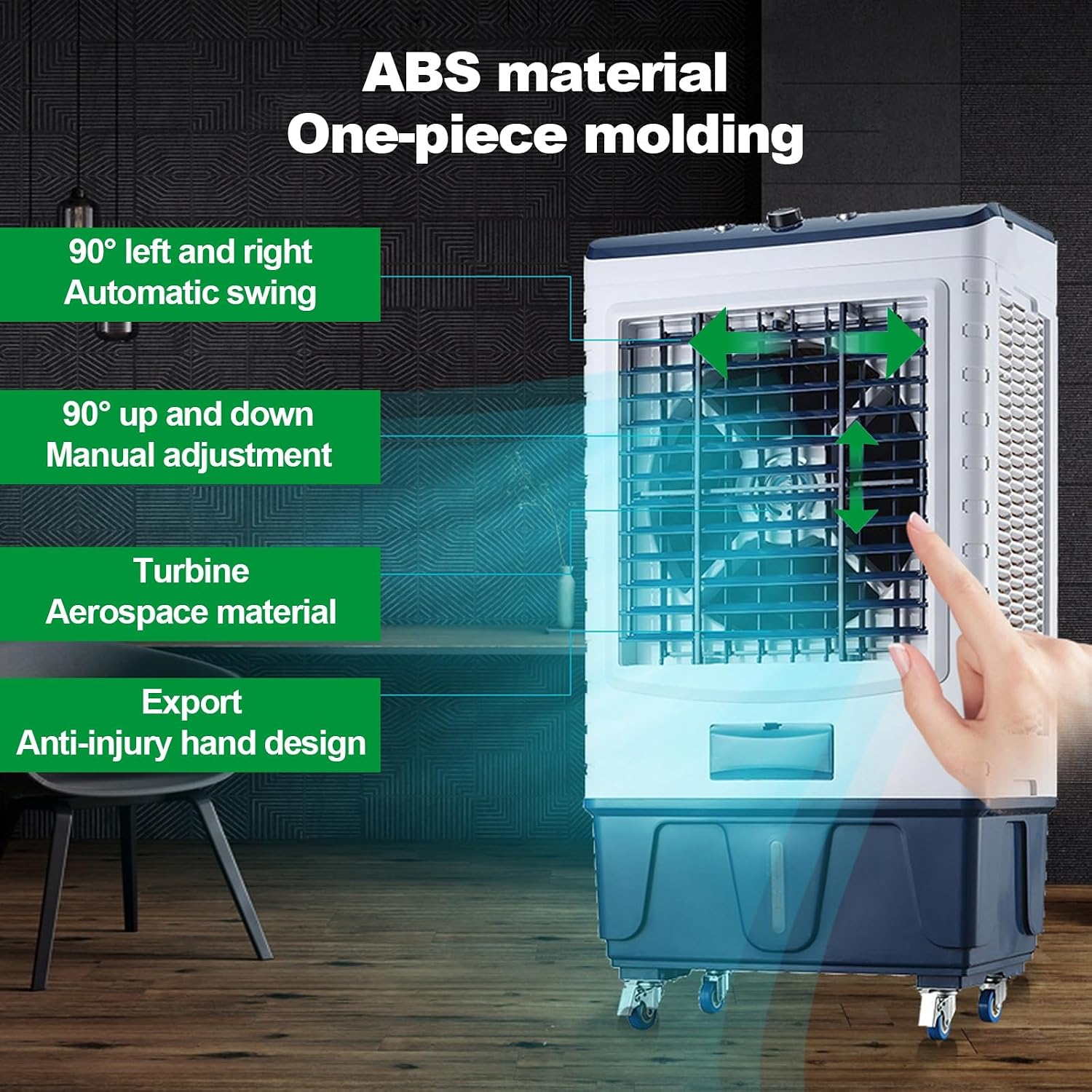 GENERIC Refroidisseur D'air Par évaporation Avec Remplissage Automatique Continu, Roulettes à Volute, Refroidisseur De Marais Pour Usage Commercial, Industriel, Garage, Terrasse, Extérieur