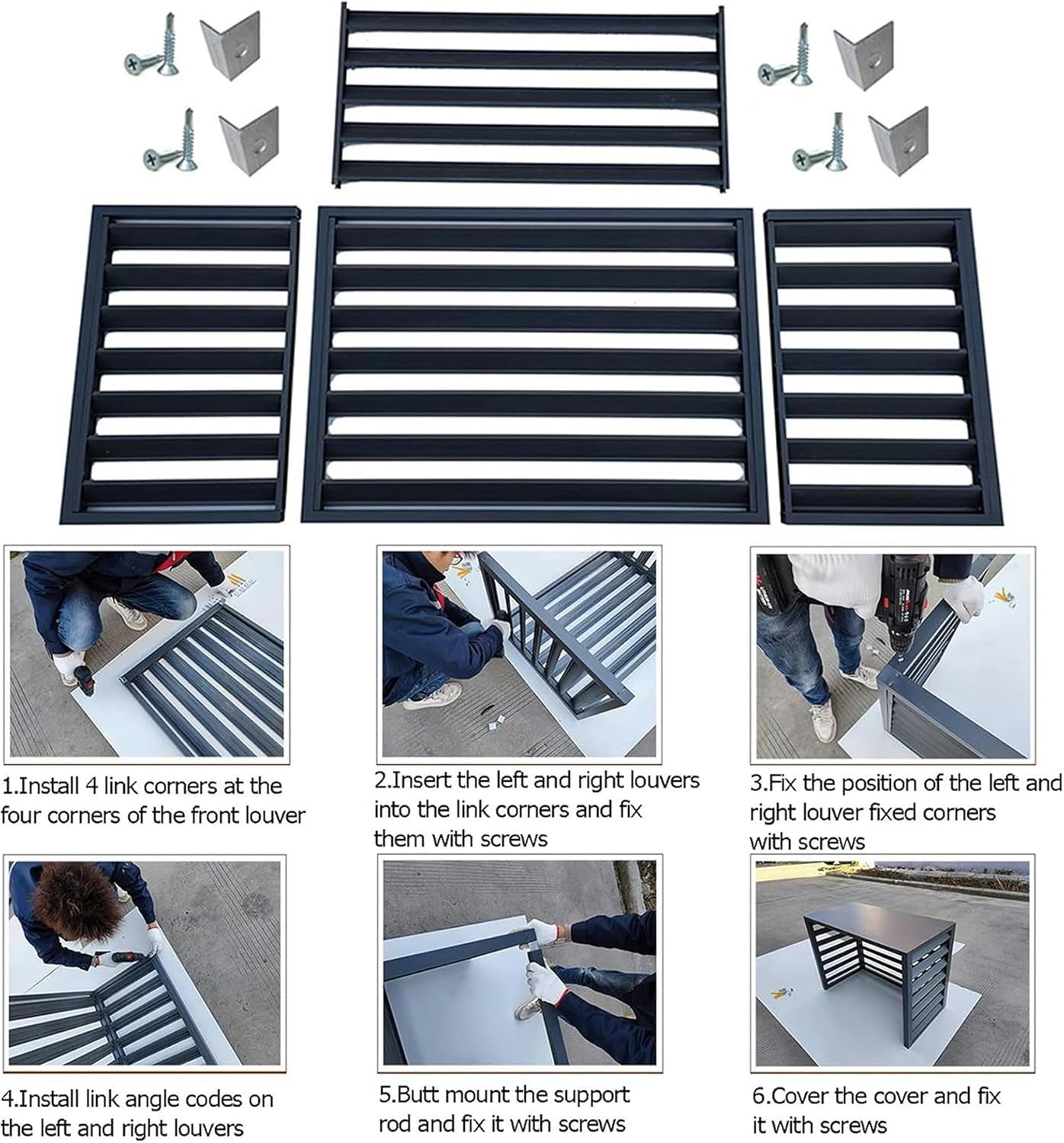  Housse De Protection Extérieure En Aluminium Pour Climatiseur, écran De Protection Et Support De Fleurs Pour Pompes De Piscine Et Grilles De Poubelle, Bouclier De Protect