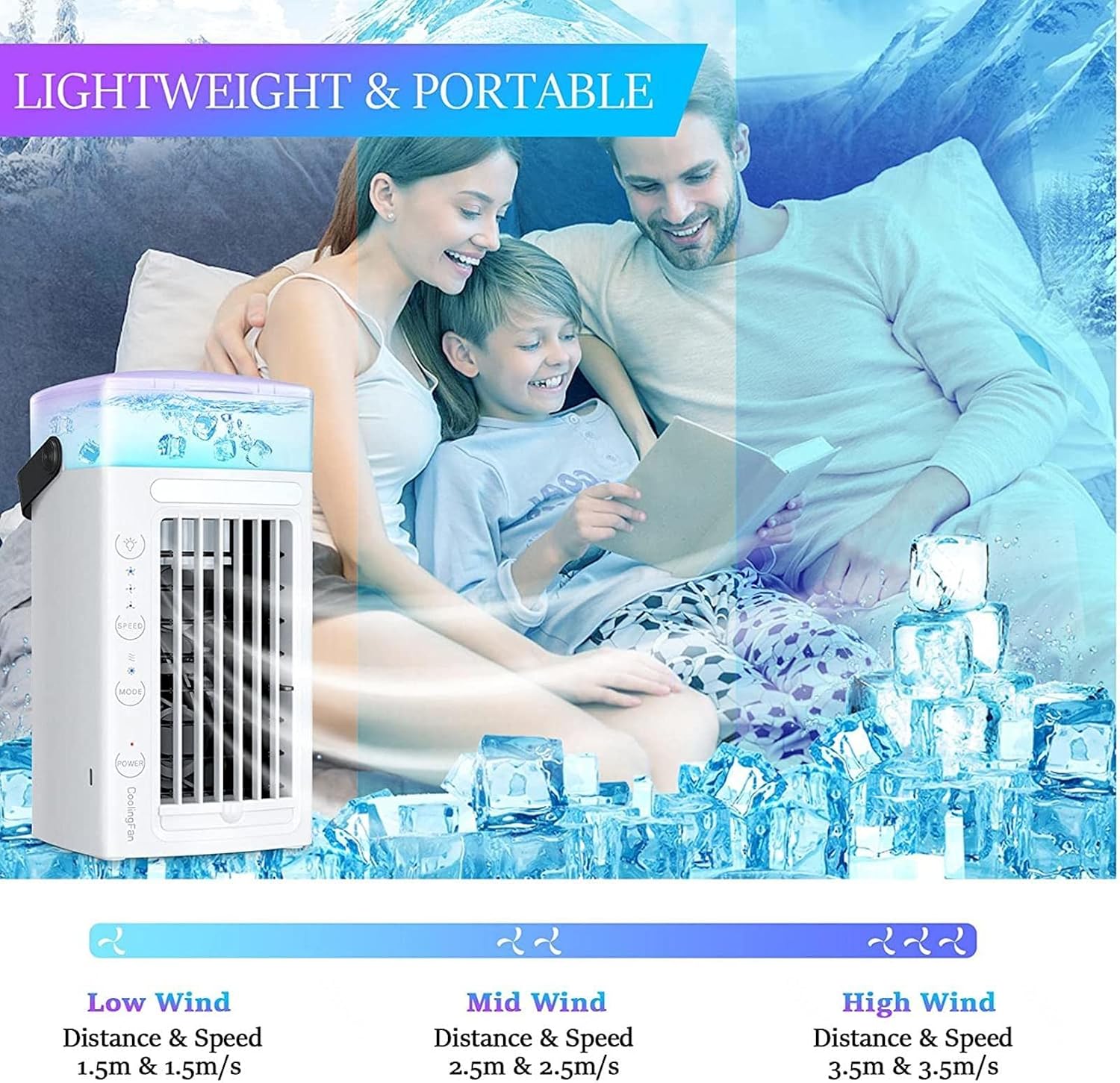  Mini Climatiseur Silencieux, Ventilateur De Bureau Pour La Maison, Refroidisseur D'air Portable, Refroidisseur D'air Pour Chambre à Coucher Silencieuse, Ventilateurs Silencieux COM