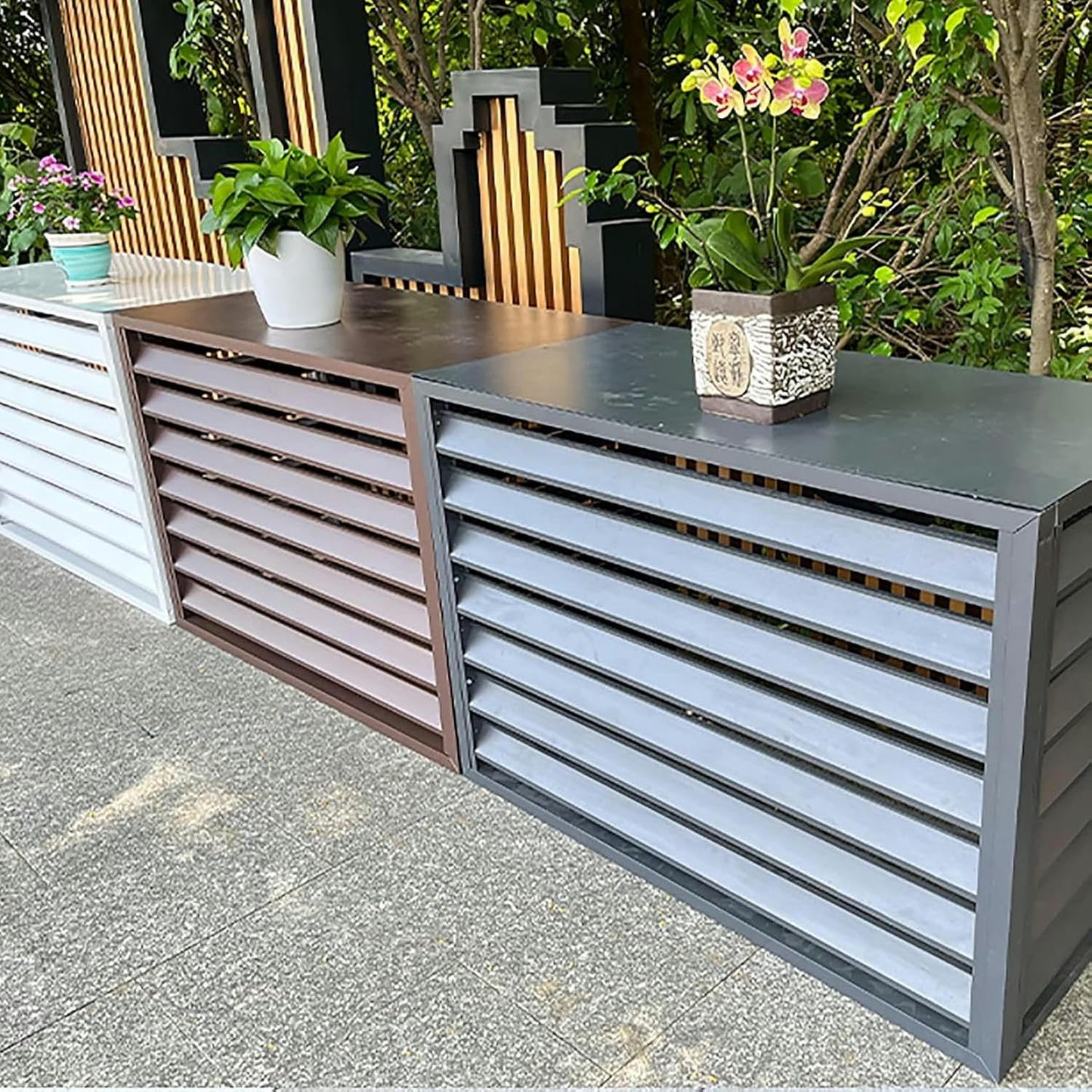  Housse De Protection Pour Climatiseur Extérieur, Résistante Aux Intempéries, Pour Climatiseur Split, Protection Antivol, Décorative, Pour Climatiseur Extérieur