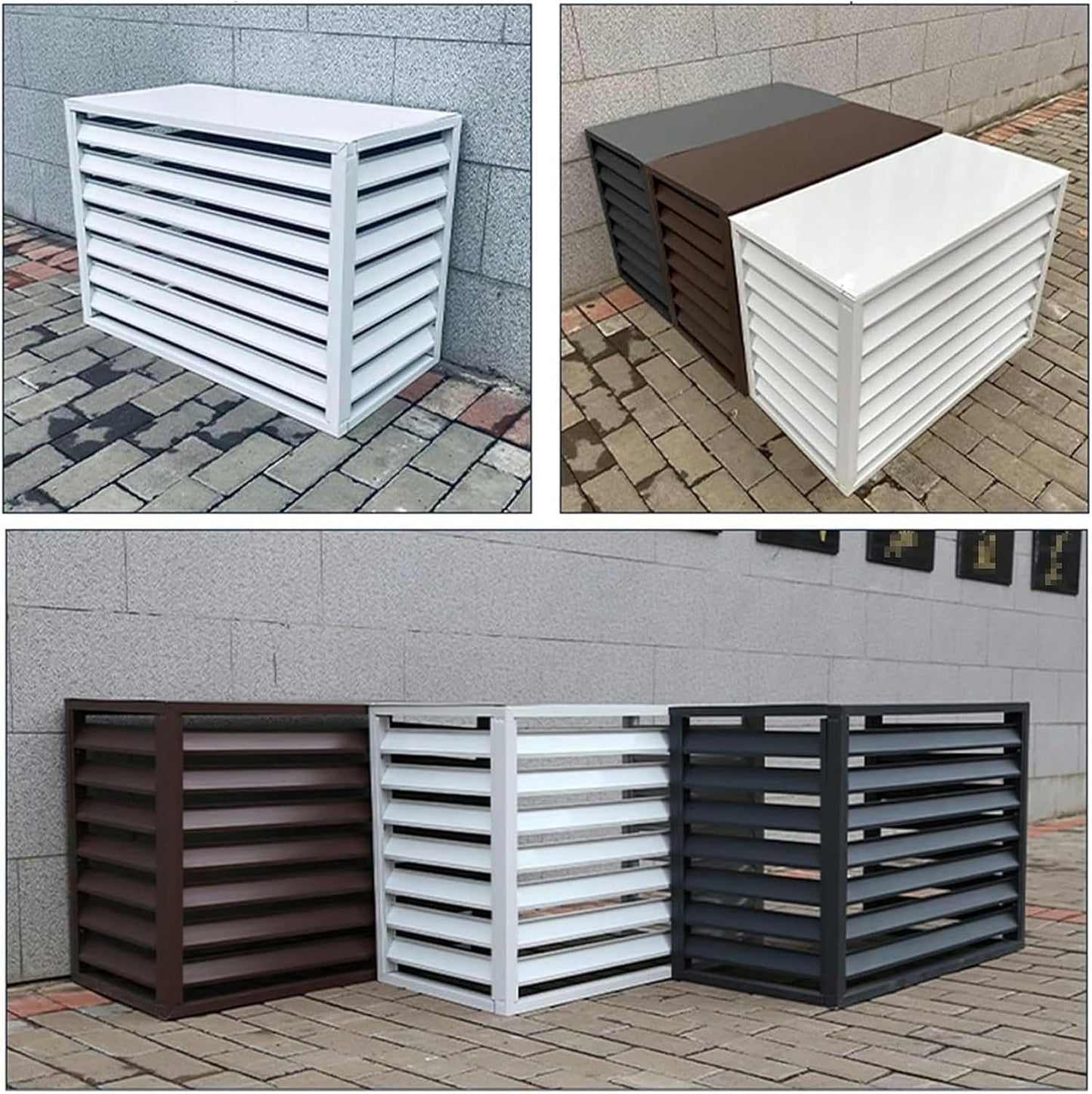  Housse De Protection Extérieure En Aluminium Pour Climatiseur, écran De Protection Et Support De Fleurs Pour Pompes De Piscine Et Grilles De Poubelle, Bouclier De Protect