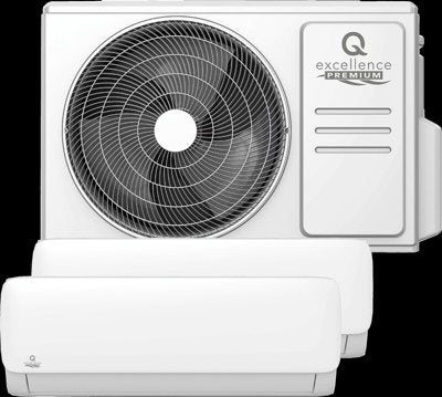  Climatiseur BI-SPLIT Pompe à Chaleur Air/Air Chauffage Et Refroidissement Blanc