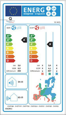  Unité Extérieure 4435 Q EXCELLENCE Blanc, Climatisation 80-100 M³, 20 DB, Wi-Fi